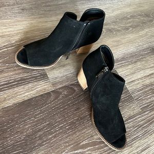 Black Peep Toe Booties